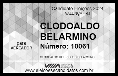 Candidato CLODOALDO BELARMINO 2024 - VALENÇA - Eleições