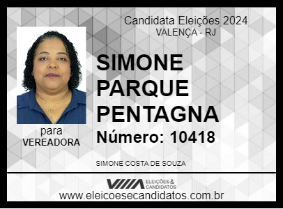 Candidato SIMONE PARQUE PENTAGNA 2024 - VALENÇA - Eleições