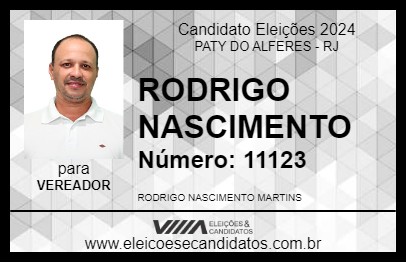 Candidato RODRIGO NASCIMENTO 2024 - PATY DO ALFERES - Eleições