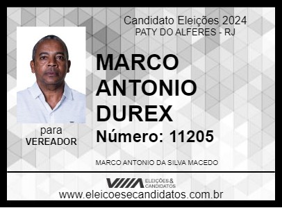 Candidato MARCO ANTONIO DUREX 2024 - PATY DO ALFERES - Eleições