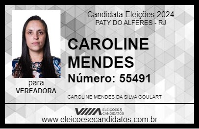 Candidato CAROLINE MENDES 2024 - PATY DO ALFERES - Eleições