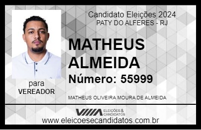 Candidato MATHEUS ALMEIDA 2024 - PATY DO ALFERES - Eleições