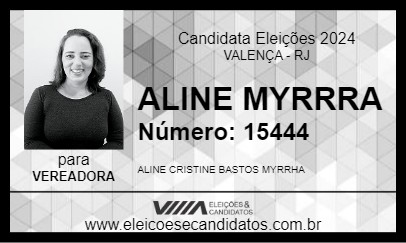 Candidato ALINE  MYRRHA 2024 - VALENÇA - Eleições