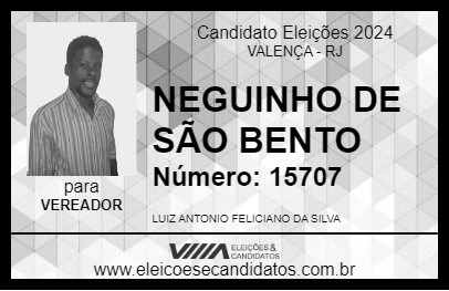 Candidato NEGUINHO DE SÃO BENTO 2024 - VALENÇA - Eleições