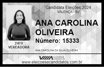 Candidato ANA CAROLINA OLIVEIRA 2024 - VALENÇA - Eleições