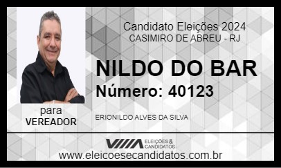 Candidato NILDO DO BAR 2024 - CASIMIRO DE ABREU - Eleições