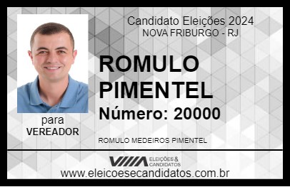 Candidato ROMULO PIMENTEL 2024 - NOVA FRIBURGO - Eleições