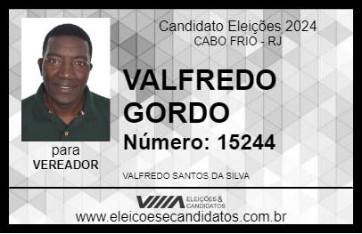 Candidato VALFREDO GORDO 2024 - CABO FRIO - Eleições