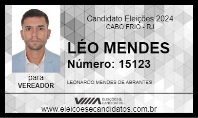 Candidato LÉO MENDES 2024 - CABO FRIO - Eleições