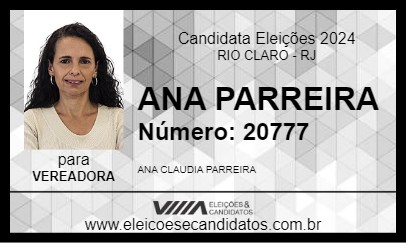 Candidato ANA PARREIRA 2024 - RIO CLARO - Eleições