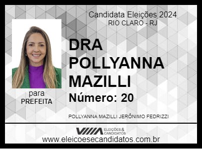 Candidato DRA POLLYANNA MAZILLI 2024 - RIO CLARO - Eleições