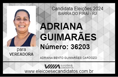 Candidato ADRIANA GUIMARÃES 2024 - BARRA DO PIRAÍ - Eleições