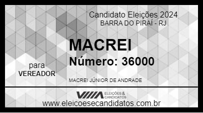 Candidato MACREI 2024 - BARRA DO PIRAÍ - Eleições