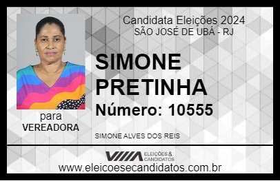 Candidato SIMONE PRETINHA 2024 - SÃO JOSÉ DE UBÁ - Eleições