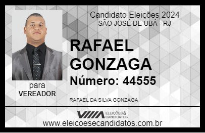 Candidato RAFAEL GONZAGA 2024 - SÃO JOSÉ DE UBÁ - Eleições