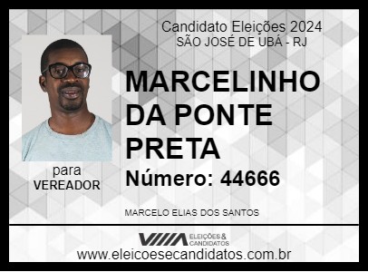 Candidato MARCELINHO DA PONTE PRETA 2024 - SÃO JOSÉ DE UBÁ - Eleições