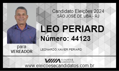 Candidato LEO PERIARD 2024 - SÃO JOSÉ DE UBÁ - Eleições