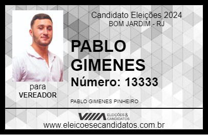 Candidato PABLO GIMENES 2024 - BOM JARDIM - Eleições