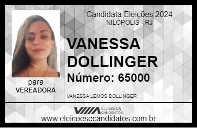 Candidato VANESSA DOLLINGER 2024 - NILÓPOLIS - Eleições