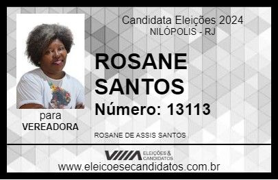 Candidato ROSANE SANTOS 2024 - NILÓPOLIS - Eleições