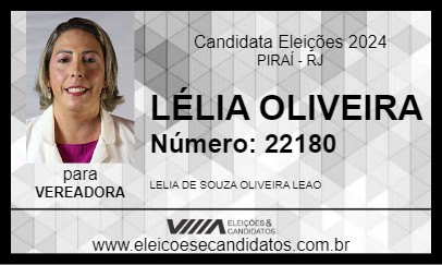 Candidato LÉLIA OLIVEIRA 2024 - PIRAÍ - Eleições