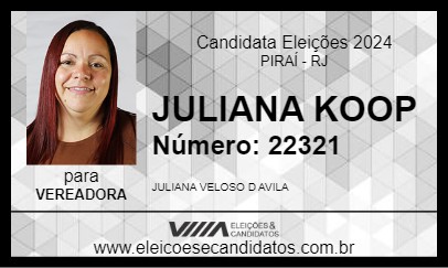 Candidato JULIANA KOOP 2024 - PIRAÍ - Eleições