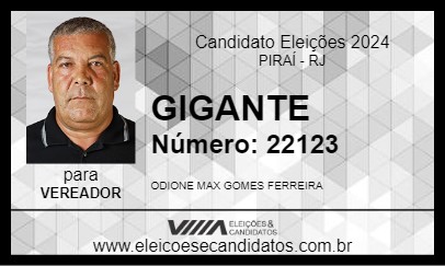 Candidato GIGANTE 2024 - PIRAÍ - Eleições