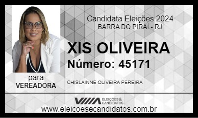 Candidato XIS OLIVEIRA 2024 - BARRA DO PIRAÍ - Eleições