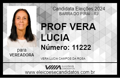 Candidato PROF VERA LUCIA 2024 - BARRA DO PIRAÍ - Eleições