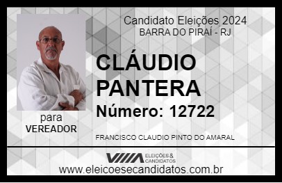 Candidato CLÁUDIO PANTERA 2024 - BARRA DO PIRAÍ - Eleições