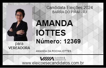 Candidato AMANDA IOTTES 2024 - BARRA DO PIRAÍ - Eleições