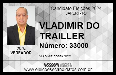 Candidato VLADIMIR DO TRAILLER 2024 - JAPERI - Eleições