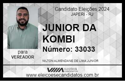 Candidato JUNIOR DA KOMBI 2024 - JAPERI - Eleições