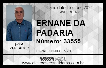 Candidato ERNANE DA PADARIA 2024 - JAPERI - Eleições