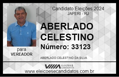 Candidato ABERLADO CELESTINO 2024 - JAPERI - Eleições