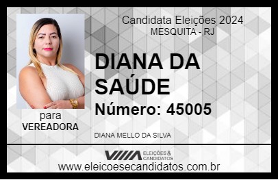 Candidato DIANA DA SAÚDE 2024 - MESQUITA - Eleições