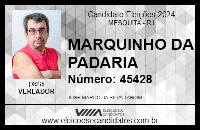 Candidato MARQUINHO DA PADARIA 2024 - MESQUITA - Eleições