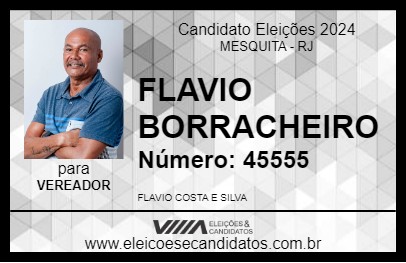 Candidato FLAVIO BORRACHEIRO 2024 - MESQUITA - Eleições