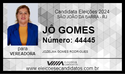 Candidato JÔ GOMES 2024 - SÃO JOÃO DA BARRA - Eleições