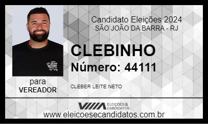 Candidato CLEBINHO 2024 - SÃO JOÃO DA BARRA - Eleições