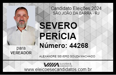 Candidato SEVERO PERÍCIA 2024 - SÃO JOÃO DA BARRA - Eleições