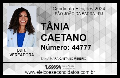 Candidato TÂNIA CAETANO 2024 - SÃO JOÃO DA BARRA - Eleições