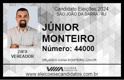 Candidato JÚNIOR MONTEIRO 2024 - SÃO JOÃO DA BARRA - Eleições