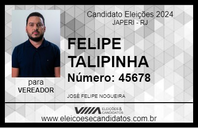 Candidato FELIPE TALIPINHA 2024 - JAPERI - Eleições