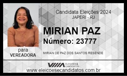 Candidato MIRIAN PAZ 2024 - JAPERI - Eleições