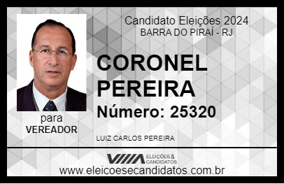 Candidato CORONEL PEREIRA 2024 - BARRA DO PIRAÍ - Eleições