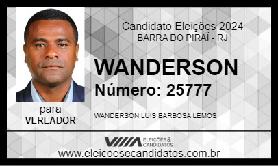 Candidato WANDERSON 2024 - BARRA DO PIRAÍ - Eleições