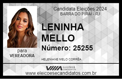 Candidato LENINHA MELLO 2024 - BARRA DO PIRAÍ - Eleições