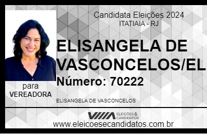 Candidato ELISANGELA DE VASCONCELOS/ELIS 2024 - ITATIAIA - Eleições