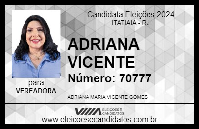 Candidato ADRIANA VICENTE 2024 - ITATIAIA - Eleições